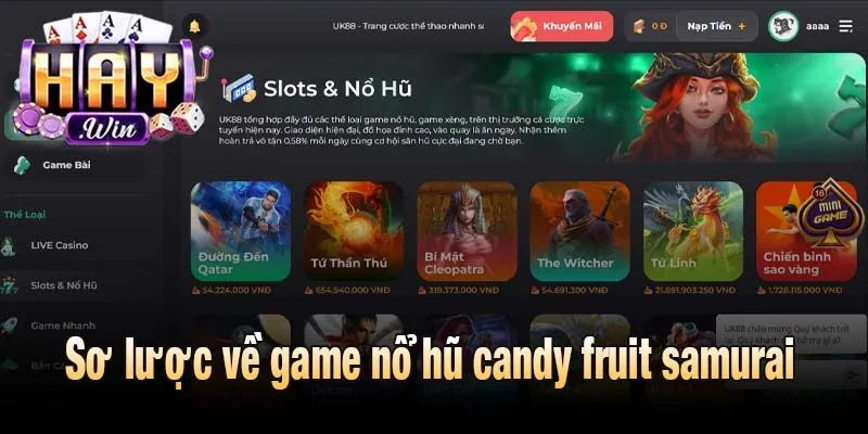 Sơ lược về game nổ hũ candy fruit samurai
